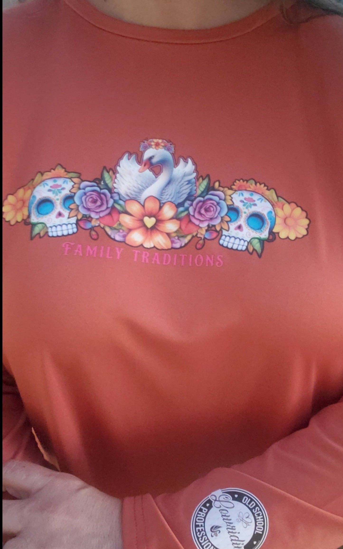 "Family Traditions" Ladies Dry-Fit Long-Sleeve Tie / Open Back