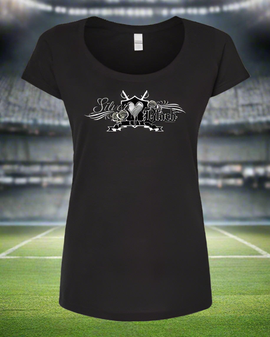 "Silver & Black Luv" Womens Scoop Tee