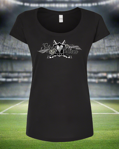 "Silver & Black Luv" Womens Scoop Tee