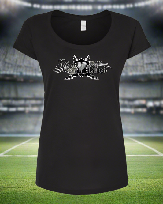 "Silver & Black Luv" Womens Scoop Tee